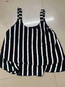 Striped Sleeveless Layered Tank Top