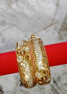 Gold &amp; Crystal Bangle Set