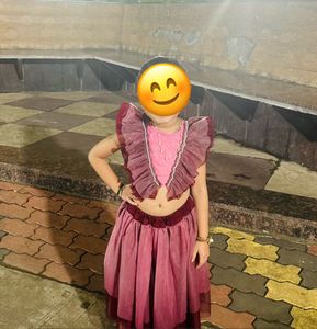 Pink Crop Top &amp; Skirt Set