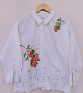 Hand-Painted White Shirt