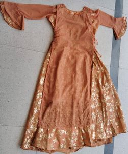 Women Layered Side Lace Flared Gown