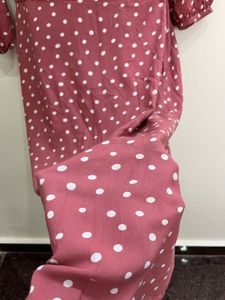 Zara Pink Polka Dot Fit And Flair Dress