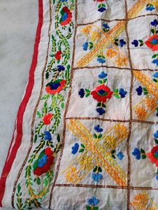 Embroidered Floral Textile Fulkari