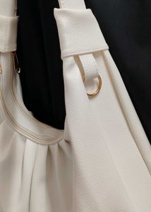 White Structure Hobo Bag