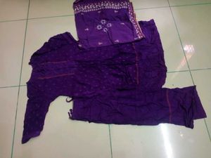 Purple Kurta Set & Dupatta