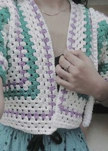 Handmade Crochet Granny Square Cardigan