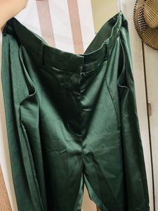 Green Satin Pants