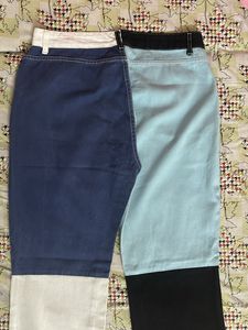 colour block wide leg jeans