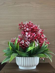 Floral Arrangement in White Pot