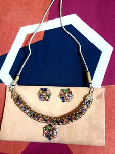 Beautiful Stone Necklace Set,For 50 Rupees