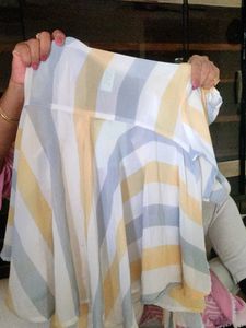 Striped Flared Sleeve Blouse