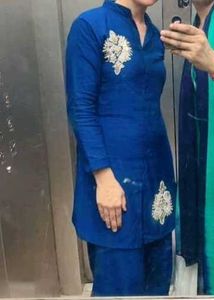 Blue Embroidered Kurta Set
