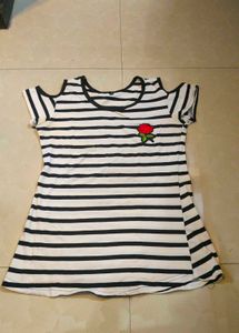 Striped Cold Shoulder Top