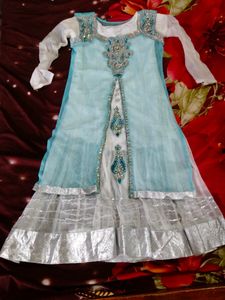 White Frock With Upper Coat