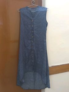 Blue Colored Sleeveless KURTA Sale