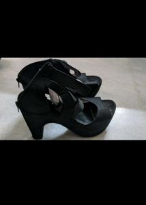 Women Black New High Heels Wedges Sandals