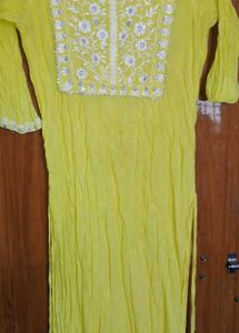 Yellow Embroidered Indian Tunic