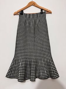 Gingham Ruffle Hem Skirt
