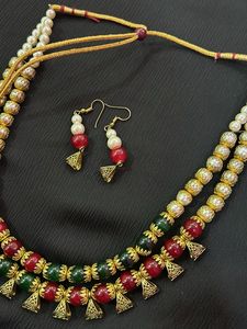 Beaded Necklace &amp; Earring Set
