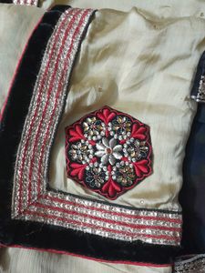 Golden Red Saree With Blouse
