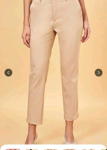 Beige Straight slim fit trouser