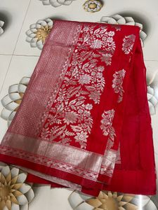 New Chilli Red Colour Saree😍🔥