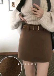 Belted Brown Skirt