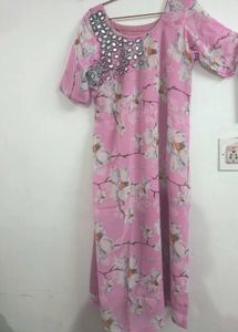 Mirror Handwork Pink Kurta💕