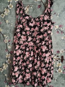 Lack Floral Corset Mini Cute Dress