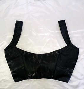 Padded Raw Silk Strappy Blouse