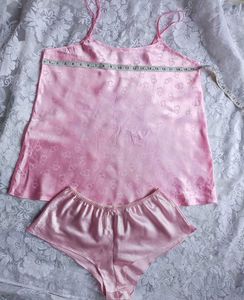 Pink Satin Cami Set