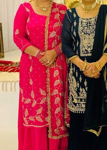 Elegant Pink Skirt Plazzo Kameez
