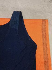 Navy Buttoned Tank Top