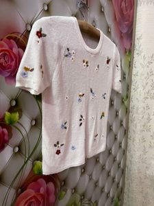 Floral Embroidered Tee