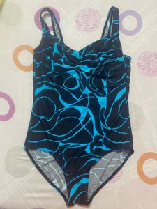 Blue & Black Printed Swimsuit