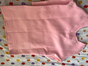 pink puffy pocketed  dress top