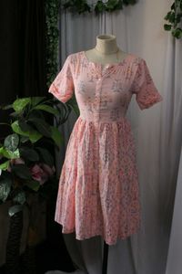 Peach Floral Dress
