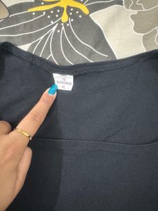 Black Square Neck Top