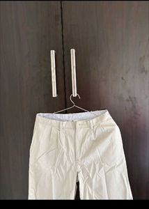 White Straight Fit Pant For Women