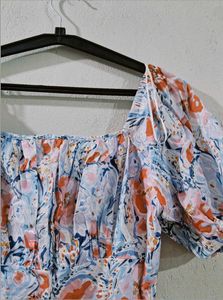 Puffed Shoulder Dress