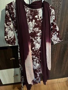 Brown Printed Salwar Kameez