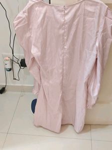 Zalora Pink Puff Sleeve Mini Dress