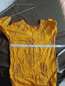 Ortange Embroidery &amp; Printed Kurta Women