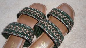 Ethnic Olive Color Flats