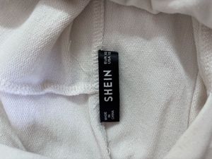 Cropped Flamingo Print White Hoodie