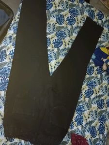 Black Raw Hem Jeans