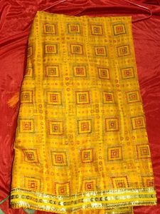 Yellow Sequin Saree