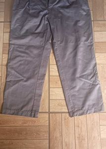 Gray Cropped Casual Pants