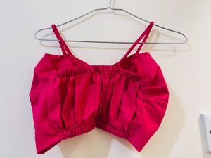 Pink Bow Crop Top