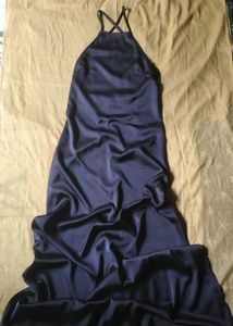 Navy Blue Halter-Neck Maxi Dress